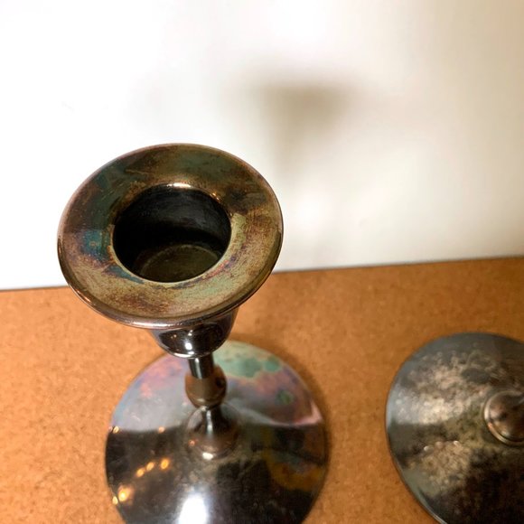 Vintage Valero Spain Pair Of Silver Plated Candle Sticks - Picture 14 of 16